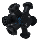 5-Way Combo-Rate Turret With Reversible Side Mount Check Valve Port Nozzle Accessory