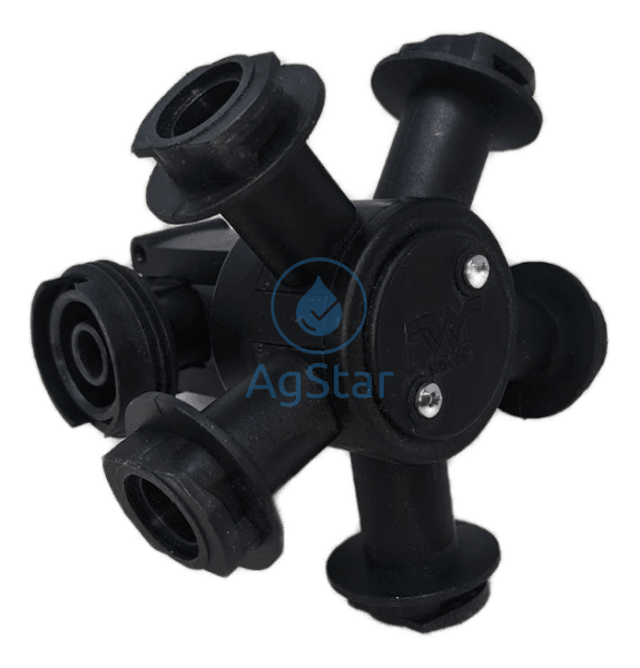 5-Way Combo-Rate Turret With Reversible Side Mount Check Valve Port Nozzle Accessory