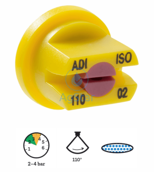 Ceramic Adi Low Drift 110Deg Anti Ceramic Yellow .20Gpm Tip Only Nozzle Broadcast