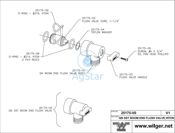 Flush Valve Core - 1 1/4 Quick Nut Fitting