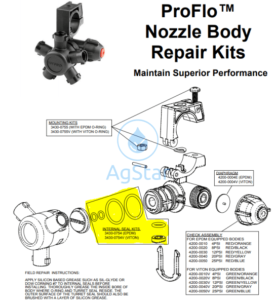 Pro Flow Nozzle Body Seal Kit Viton Accessory