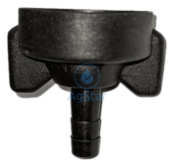 Radialock Hose Barb Cap 1/4 Black Nozzle Accessory